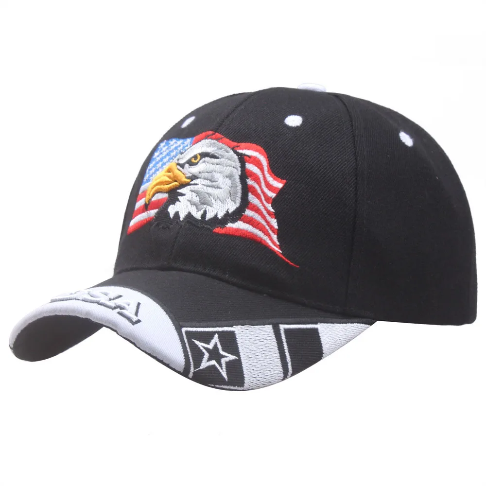 

Black Cap USA Flag Eagle Embroidery Baseball Cap Snapback Trucker Cap Casquette Hats Fitted Casual Gorras Dad Hats For Men Women