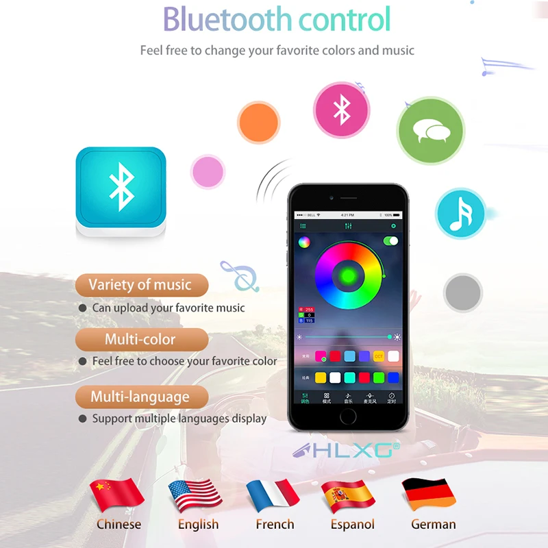 Светодиодная RGB головная лампа H4 H7 цветная Hb3 Hb4 9005 9006 H8 H11 светильник ПА для