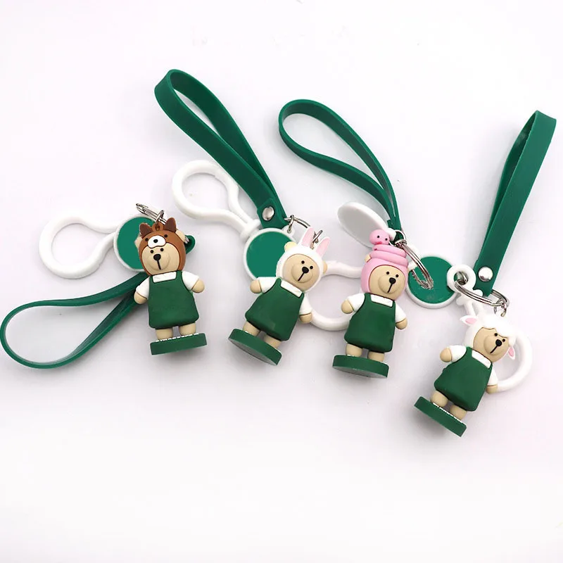 

Hot Deals In Japan and Korea Zodiac Cartoon Coffee Badge Keychain Cute Key Ring Couple Car Key Chains Trinkets Jewelry Gift