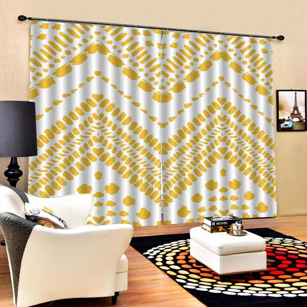 Желтые волнистые занавески для душа на заказ современные тканевые драпировки с
