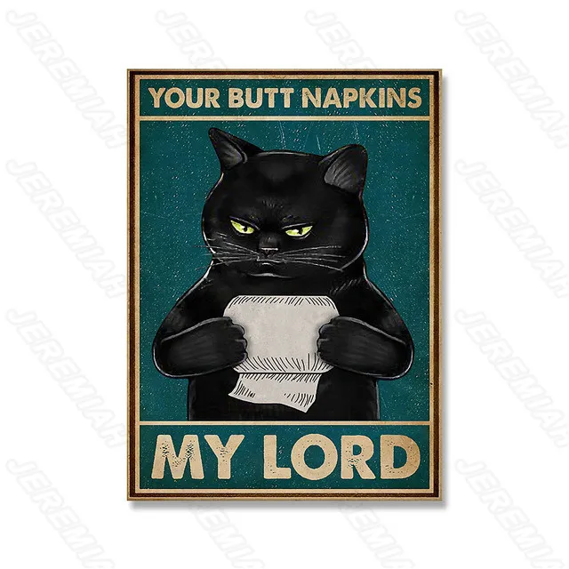 

Smart Black Cat White Cat Animal Poster Nordic Style Wall Canvas Canvas Print Painting Modern Living Room Bedroom Decoration