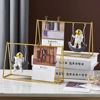 living room decoration home accessories resin embellishment astronaut model swing calendar figurines office desk decorative gift