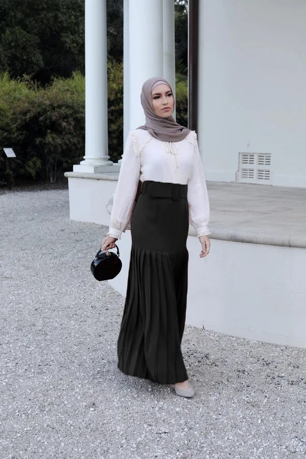 Faldas Mujer Moda плиссированные юбки платье с высокой талией мусульманская