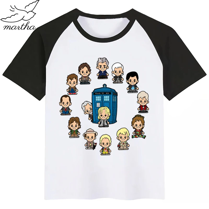 Новое поступление футболка для девочек с принтом Доктор Кто забавным Одежда