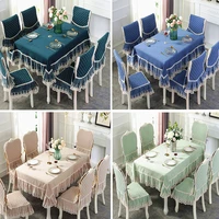 european classical table cloth rectangular high quality luxury cotton tablecloth chair cover wedding christmas decor sequin