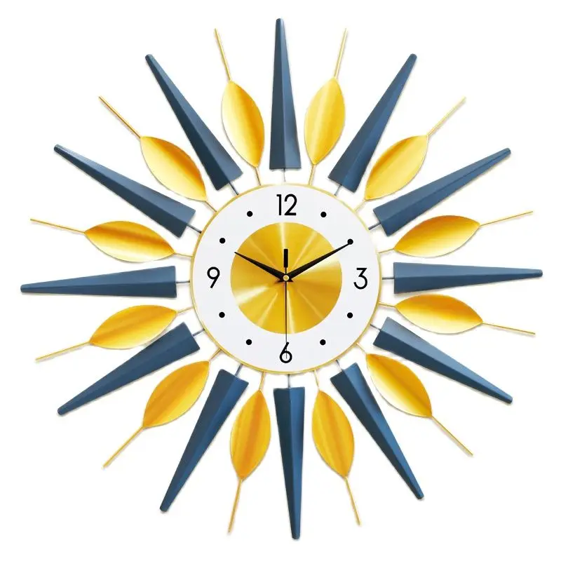 

Золотые настенные часы в скандинавском стиле, металлические украшения для гостиной, домашний декор, роскошные креативные современные кухо...