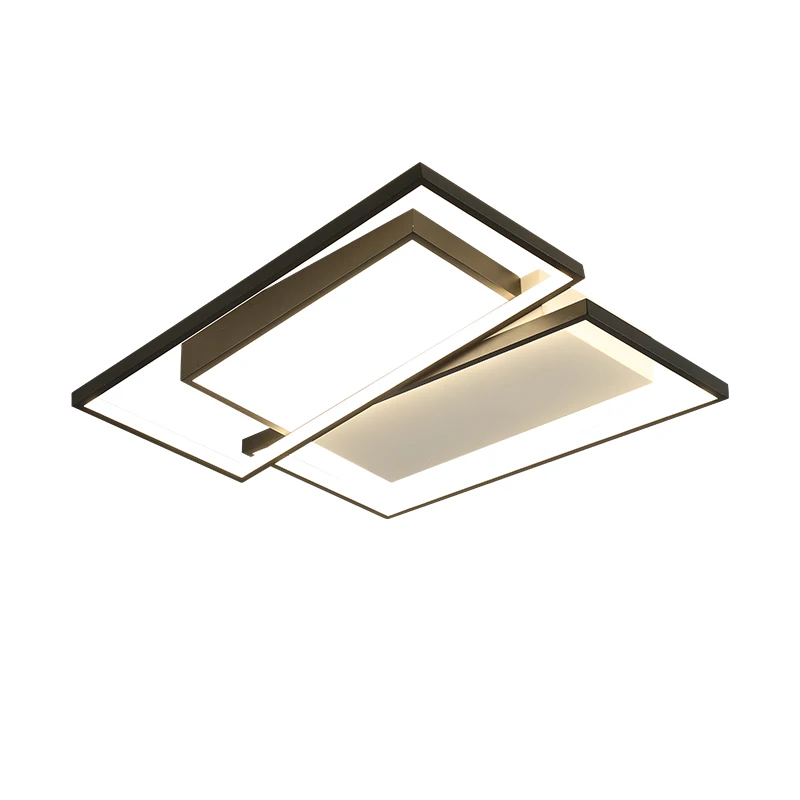 

New 2 Squares Chandeliers Stainless Steel Led Mordern Pendant Lamp Home Deco Hanging Lamp Suspension Luminaire Mounted 110V 220V