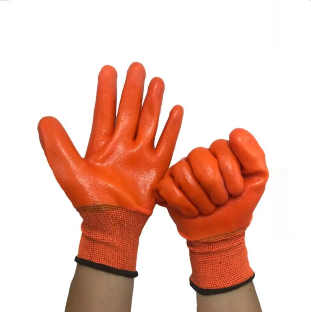 

PVC full hanging rubber impregnated gloves, anti-wear and acid-base protective gloves