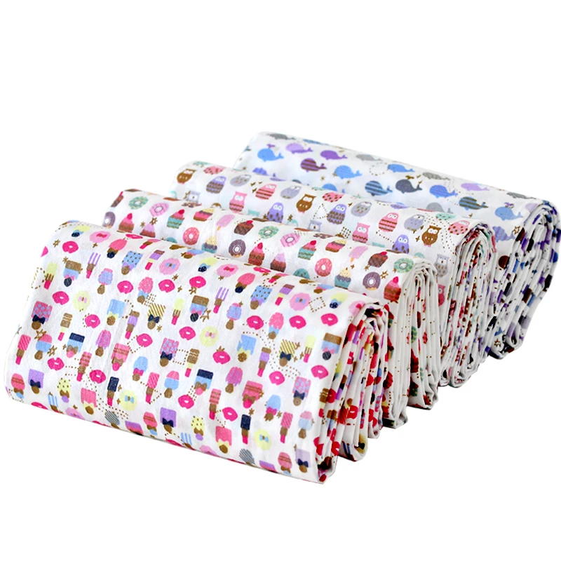 

ZXIIXZ Printed Twill Cartoon Cotton Print Bear Floral Cotton Cloth Patchwork Jelly Roll Strip DIY Quilts Home Textile Design