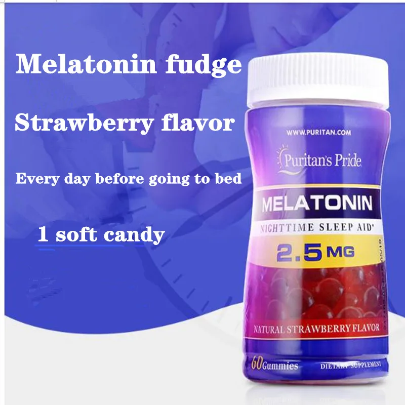

High-quality Melatonin Fudge 60 Grains/bottle of Strawberry-flavored Fudge, Melanin Removal, Smooth Skin The effect is obvious.