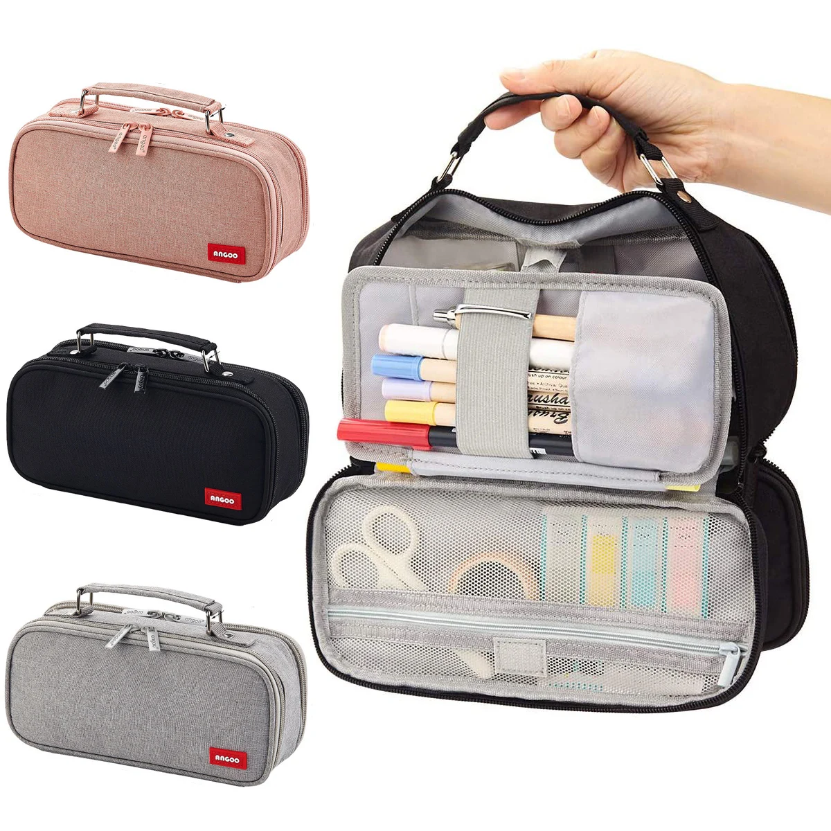

Foldable Large School Pencil Bag Case Big Capacity Pencil Case Stationery Storage Large Handheld Pencil Pen Pouch Bag