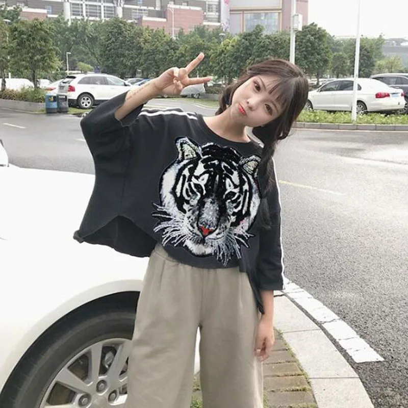 Большой тигр вышивка кружева одежда наклейки патч футболка аппликация ткань с