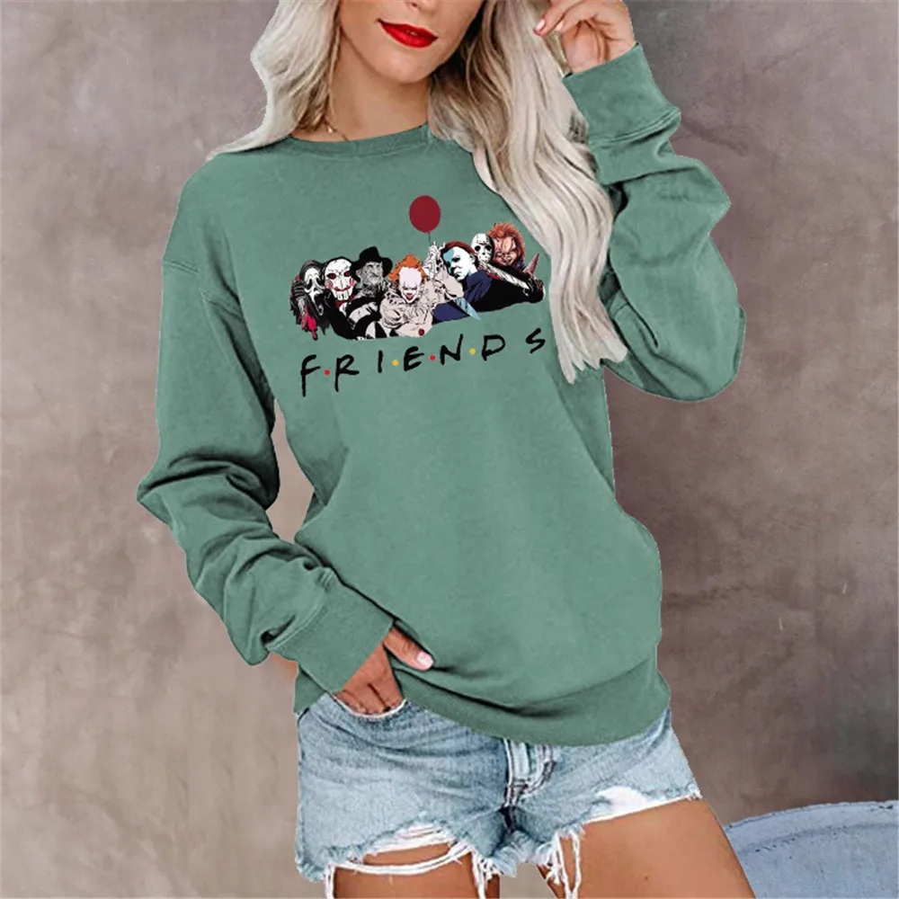 

Женский свитшот с длинным рукавом и принтом, в стиле Харадзюку