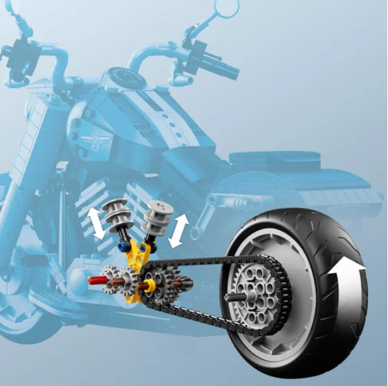 

91025 Technical 1037PCS Harleyinglys Motorcycle Fat Boy blocks Vehicle Set Building Bricks 10269 Toys For Children gift