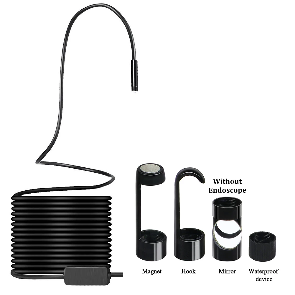 Flexible Hook Magnet Side View Mirror Set for 8mm Depstech Wireless Endoscope Camera Waterproof Soft Cable Inspection | Инструменты
