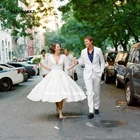 Женское свадебное платье It's yiiya, белое короткое платье с V-образным вырезом, полурукавами и молнией на спине в интернет-магазине