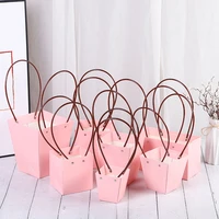 10pcsset pvc gift box jewelry packaging portable flower basket florist handy flower bags rectangle paper boxes wrapping supplie