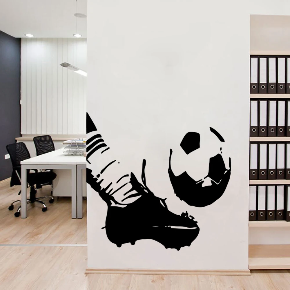 

Artistic Football Wall Sticker Play Soccer Vinyl Wall Decal For Kids Room Decor Wallpaper boys bedroom decor FC wallpaper