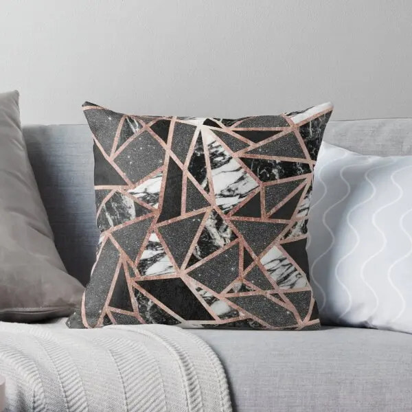 

Modern Rose Gold Glitter Marble Geometri Soft Decorative Throw Pillow Cover for Home Pillows NOT Included