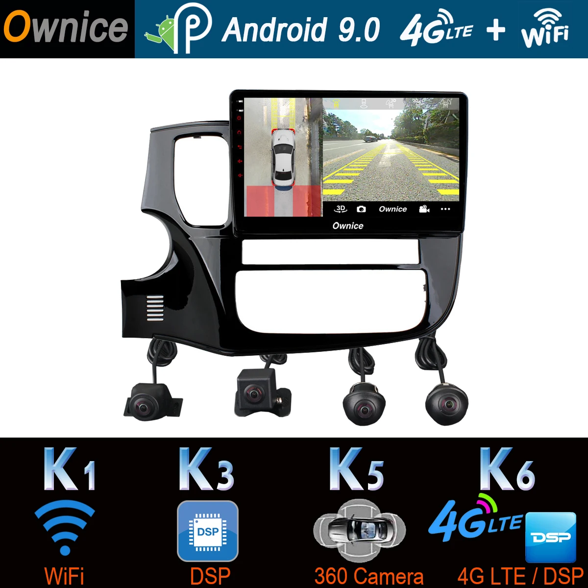 1 Din 360 ° панорамный AHD 4GSIM + WiFi 8Core 4 64G Android 9 0 для Mitsubishi Outlander xl 3 2012 2018 GPS Радио SPDIF DSP