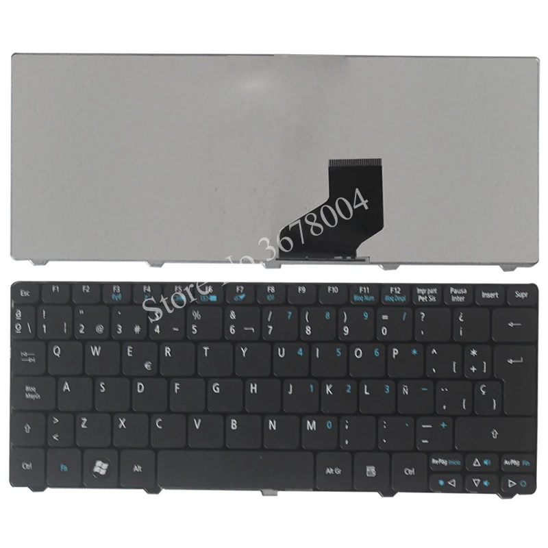 Испанская клавиатура для acer Aspire One D255 D255E 522 D257 AOD257 D260 D270 AOD260 AO521 AO532 AO533 532 532H 521 533 SP черный