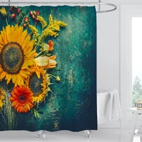 180x180cm shower curtain waterproof bathroom curtain art sunflower toilet laundry room farmhouse decor watertight bath curtain