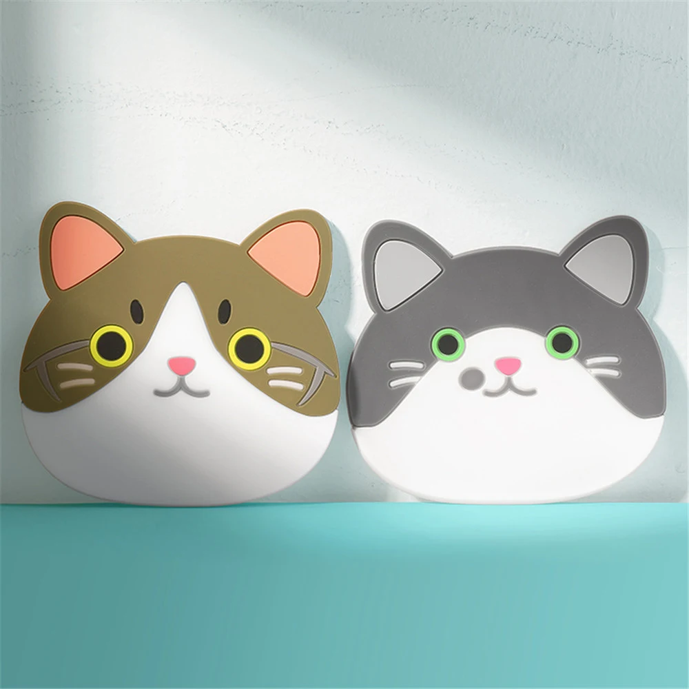 

Household Heat-resistant Placemat Silicone Cat Coaster Office Desk Decoration Supplies Desk Pad Kawaii Accessories