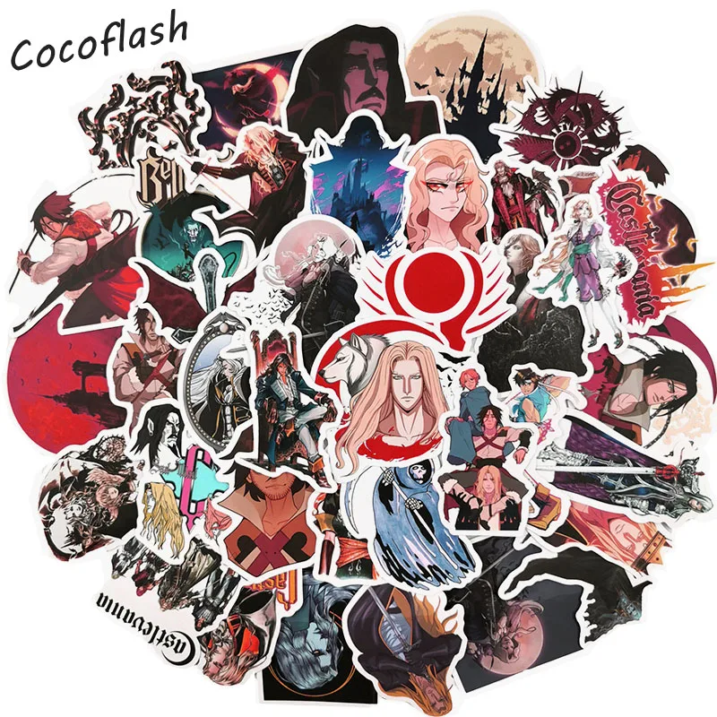 10/50pcs/pack Role Playing Games Castlevania Stickers For Car Laptop Luggage Snowboard Bicycle Phonecase Decal Kids Toy Sticker