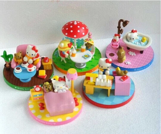 Дети милый мультфильм аниме hello kitty Kt кошка пластиковая фигурка модель игрушки