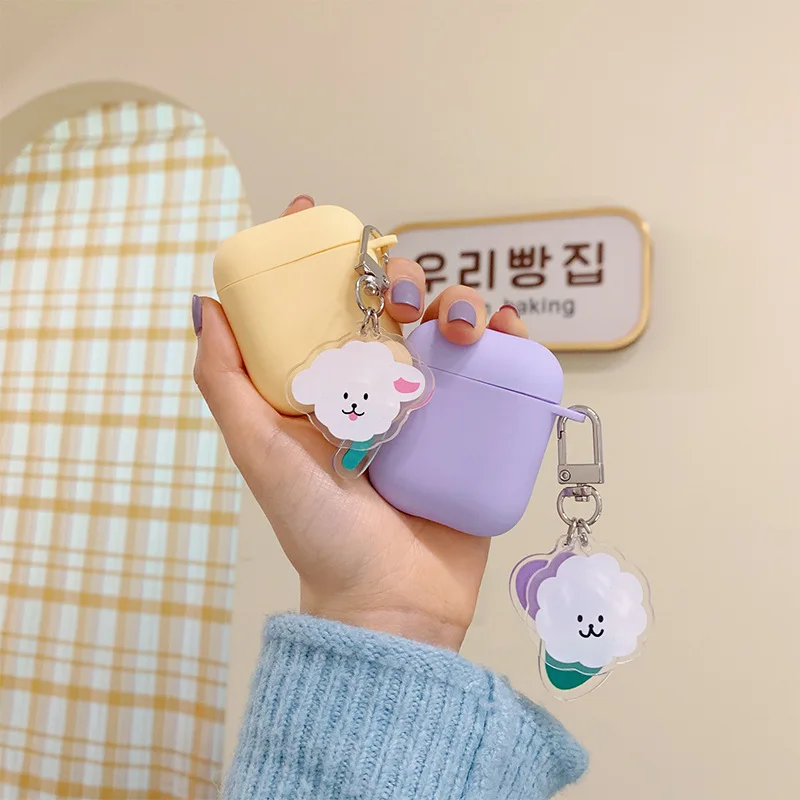 

Case For Apple AirPods 2 Cute Matte Solid color Soft Earphone Protective Cover Coque For Air pods 1 2 Accessories Covers