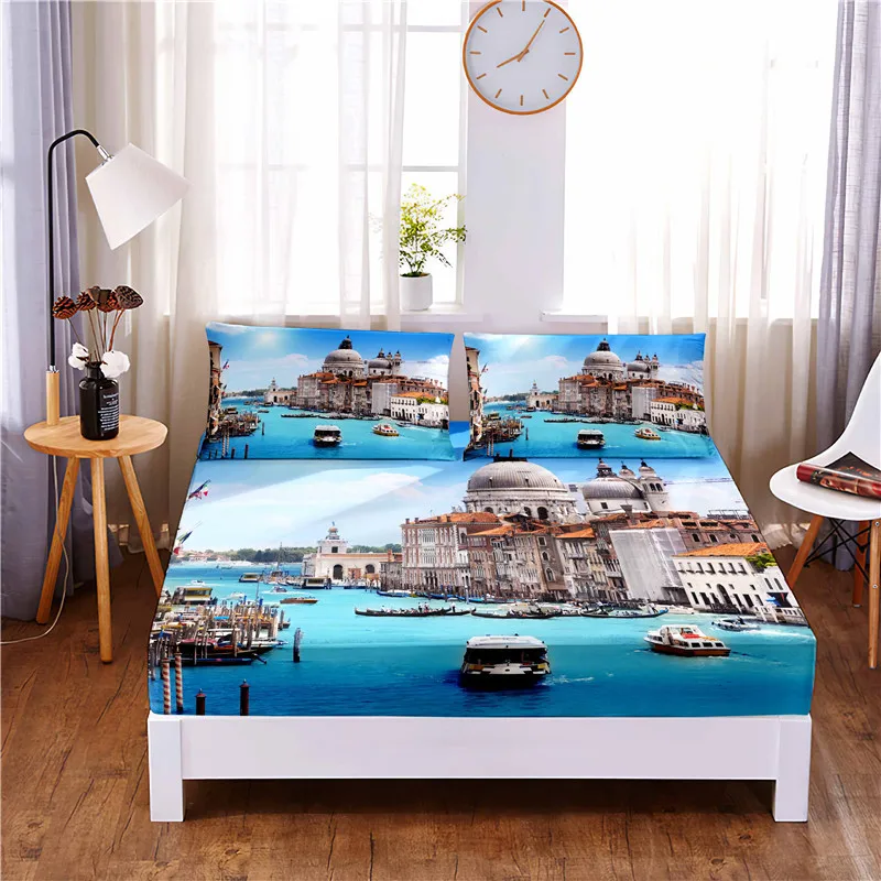 

3 шт., наволочки для матраса с рисунком в виде городского пейзажа