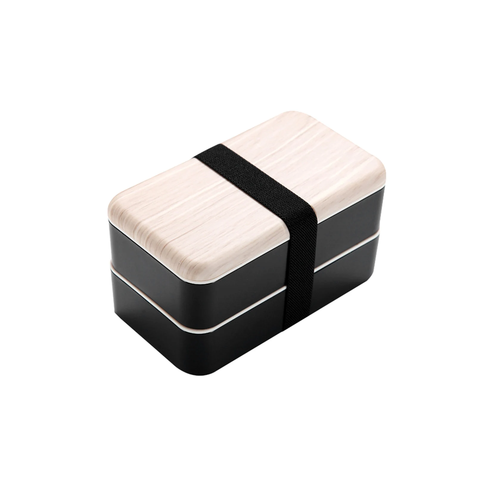 

Двухуровневый пластиковый Ланч-бокс в японском стиле, прямоугольный Ланч-бокс большой емкости с столовыми приборами, бэнто-бокс