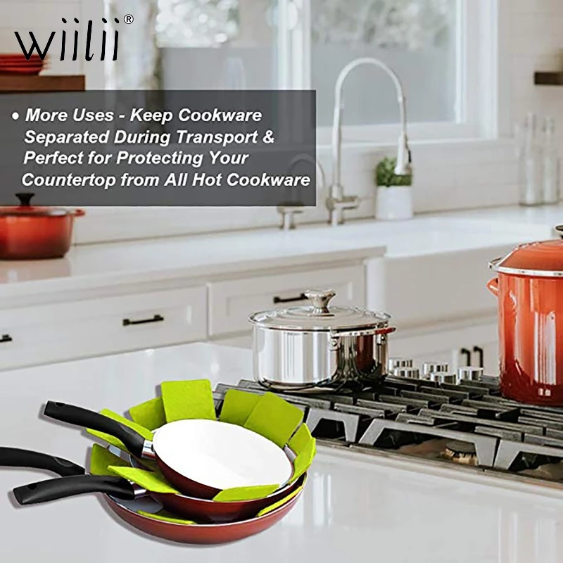 6 шт. протекторы для кастрюль разделители горшков Нескользящие подставки чайных
