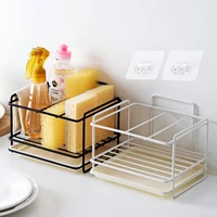 sink sponge drain storage rack iron kitchen sundries cleaning cloth storage shelf bathroom cosmetic organizer hanging basket