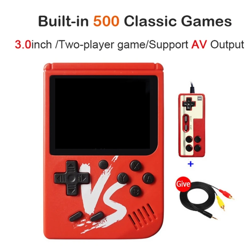 

2019 New Retro Mini Handheld Game Console 3.0 Inch Portable Handeld Game Player Built-in 500 games Video Game Console 67JA