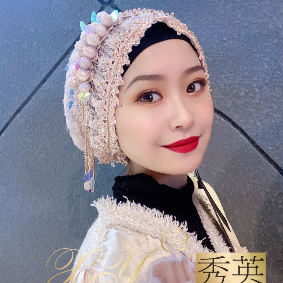 2021 Новое поступление Дубай мусульманских женщин головки крышка хиджаб тюрбан |