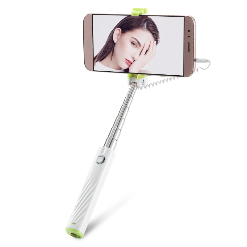 White FLOVEME селфи палка Монопод универсальный селфи палки для iPhone 6 5 4 селфи палка для samsung huawei Xiaomi с проводом 3,5 мм Jack - Цвет: White