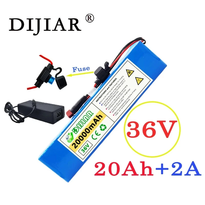 DiJiar 36V20ah large capacity 10S3P electric vehicle battery pack 18650 500W power motorcycle scooter with fuse | Электроника
