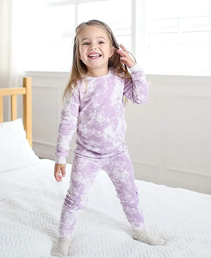 

Kids Girl Tie Dye Spring Fall Clothes Set Shirt Pants Running Suit Round Neck Long Sleeve Dye Printed Pants Fall 1-6 Years