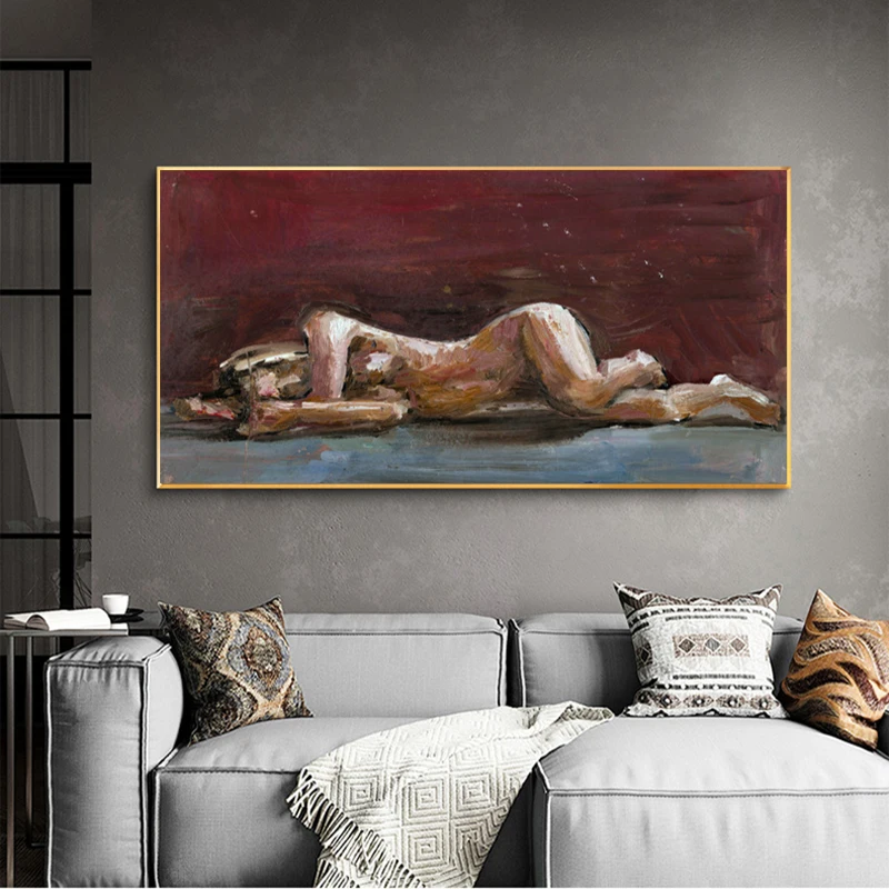 RELIABLI Арт холст картины телесного цвета Для женщин картина маслом абстрактные Wall