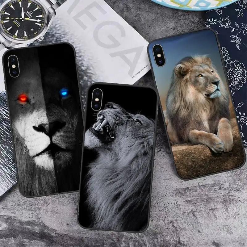 

Lion animal fierce king Phone Case for iPhone 11 12 13 pro XS MAX 8 7 6 6S Plus X 5S SE 2020 XR mini