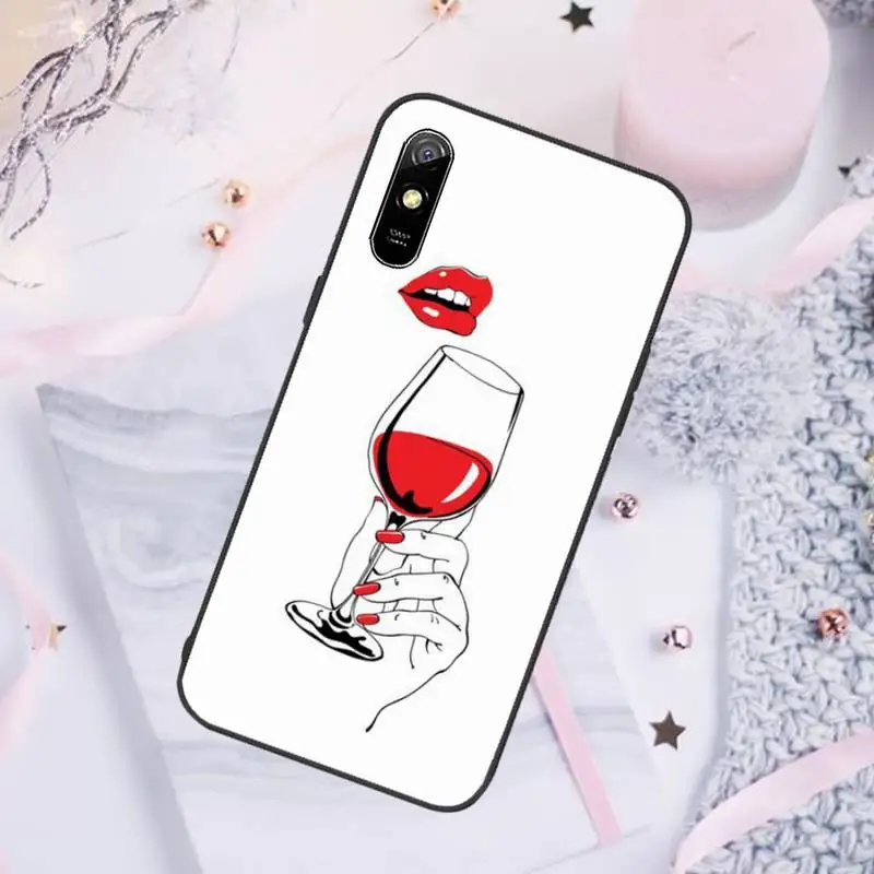 

2020 Red wine Phone Cases For Xiaomi Mi Redmi Note 7 8 9 pro 8T 9T 9S 9A 10 Lite pro