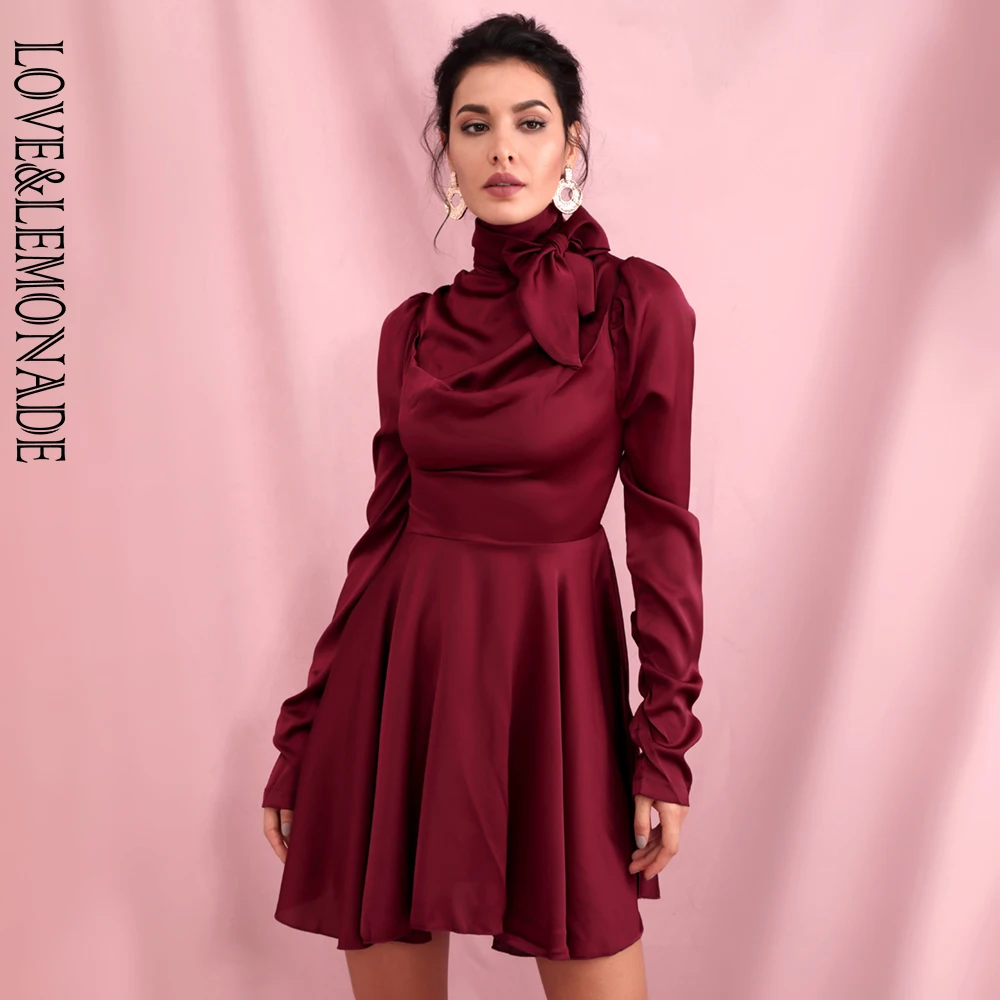 Платье LOVE &amp LEMONADE LM81660 весеннее эластичное платье из искусственного шелка с