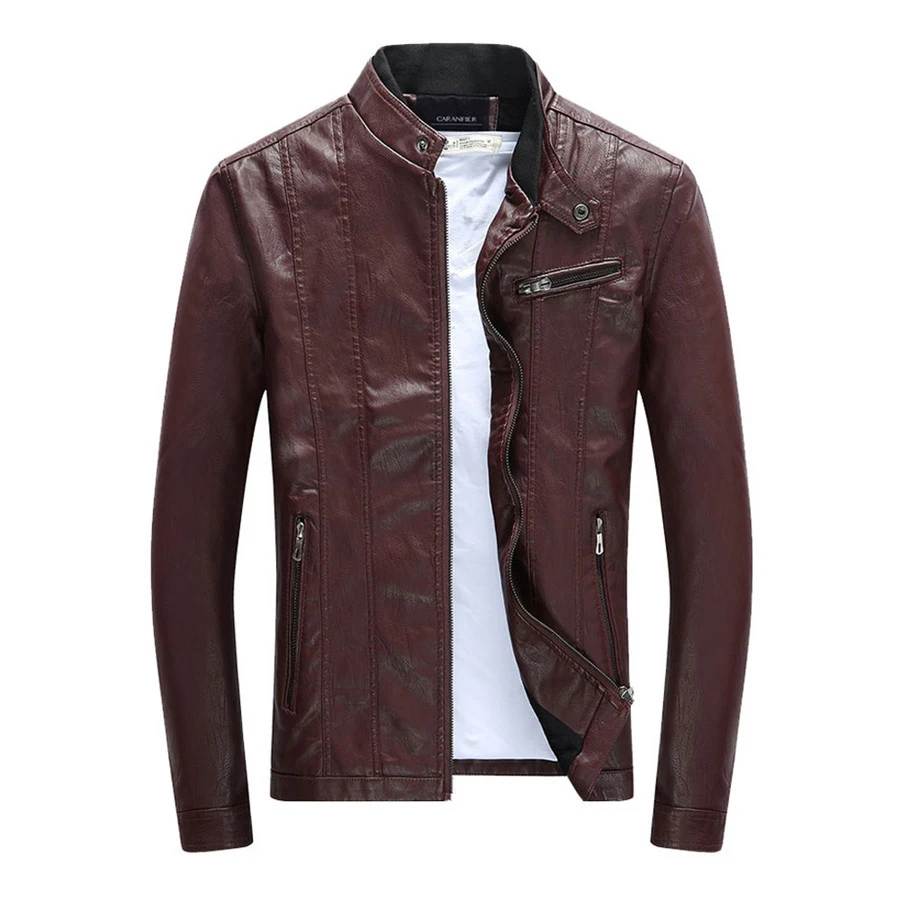 Мужская куртка из ПУ пальто мотоциклетные Искусственная кожа Размеры M-3XL Для