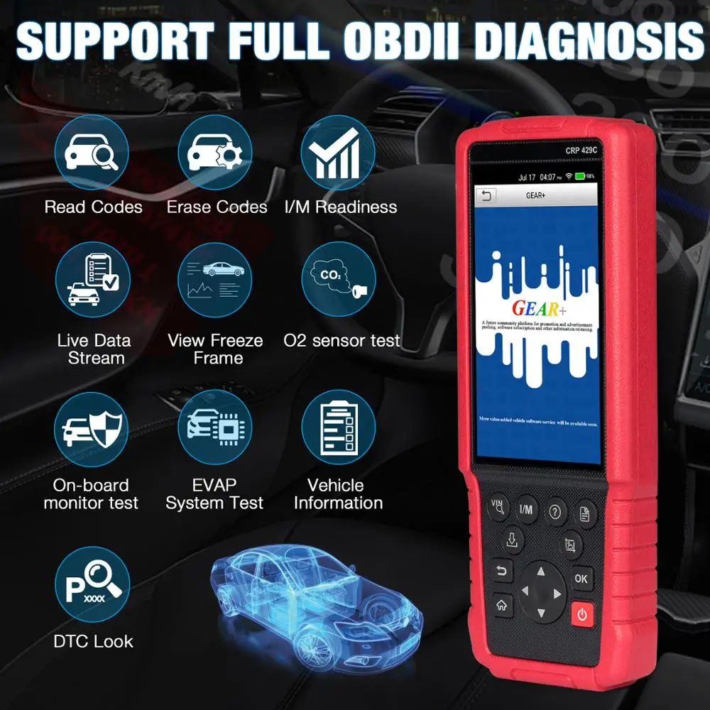 LAUNCH X431 CRP429C OBD2 код ридер Поддержка двигателя/ABS/Подушка безопасности/AT+ 11 сервис CRP429 C Авто диагностический инструмент ОДИН ГОД бесплатное обновление