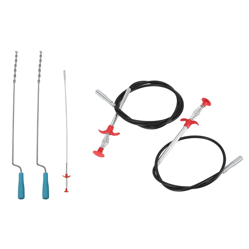 

3Pcs Hair Catcher Clog Remover,Drain Relief Auger Cleaning Tool With 90Cm+160Cm Sewer Cleaning Wire Spring Bendable