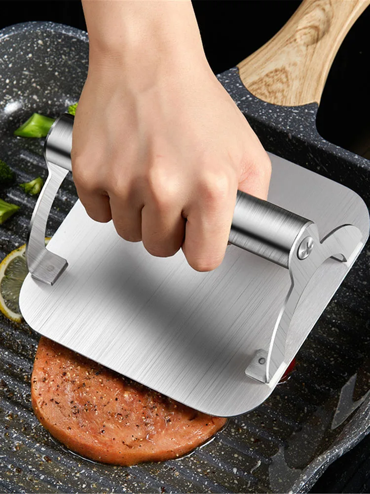 Stainless Steel Hamburger Press Non-Stick Square Maker Chef Cutlets Meat Beef Grill Burger Patty Fine | Дом и сад