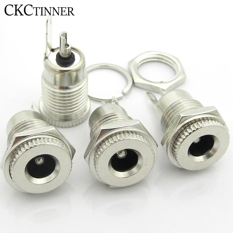 

DC-099 5.5 mm x 2.1mm 5.5 mm x 2.5mm 5A 30V DC Power Jack Socket Female Panel Mount Connector 5.5*2.1 5.5*2.5 Open Hole 11MM