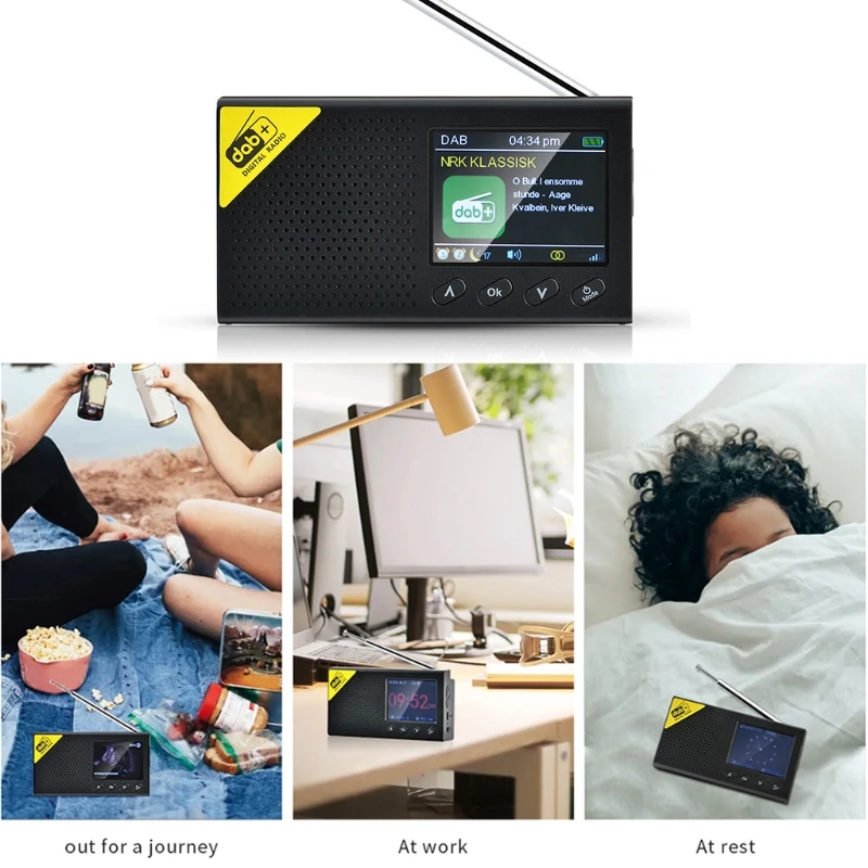 

2021 New 1Set Portable Bluetooth Digital Radio DAB/DAB+ and FM Receiver Rechargeable Lightweight Home Radio