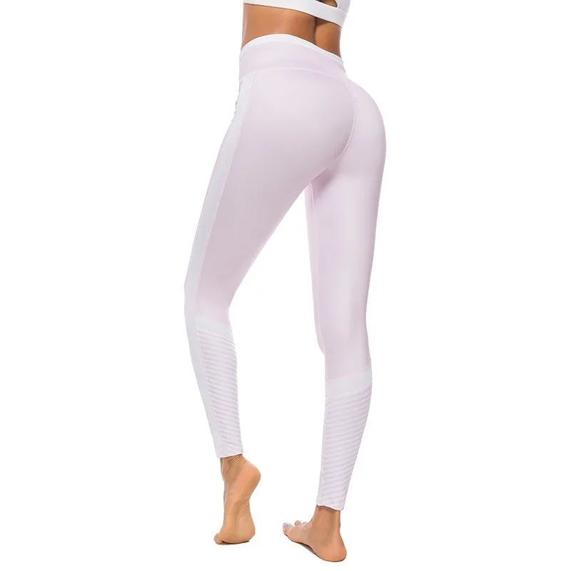 

Printing Stitching Leggings Yoga Pants Fitness Trousers Women Squat Proof Yoga Jogging Pants Tummy Control Gym Slim Stretch
